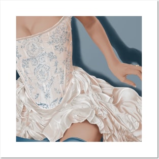 Blue rococo corset Posters and Art